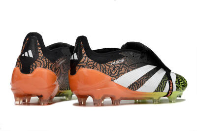 Men's Adidas Predator Elite Foldover Tongue FG Firm Ground Low-Tops Football Boots - Black/White/Green