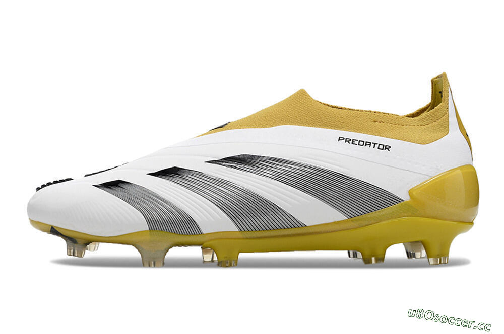 Men's Adidas Predator Accuracy+ FG Firm Ground Low-Tops Football Boots - White/Black/Yellow 0