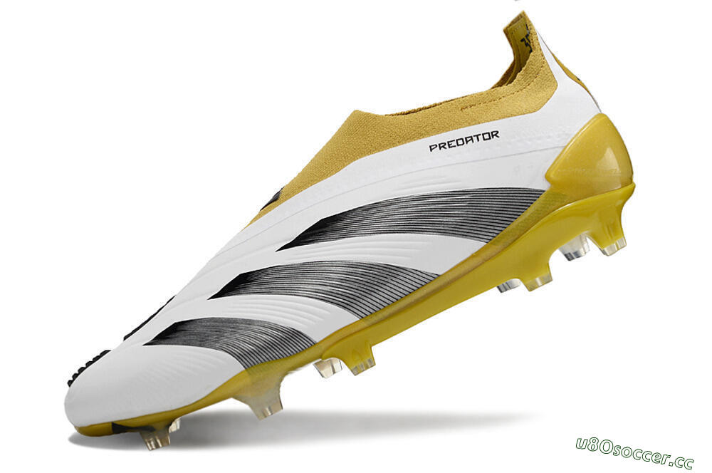 Men's Adidas Predator Accuracy+ FG Firm Ground Low-Tops Football Boots - White/Black/Yellow 5