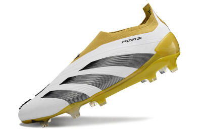 Men's Adidas Predator Accuracy+ FG Firm Ground Low-Tops Football Boots - White/Black/Yellow