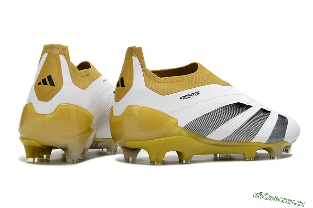 Men's Adidas Predator Accuracy+ FG Firm Ground Low-Tops Football Boots - White/Black/Yellow 6