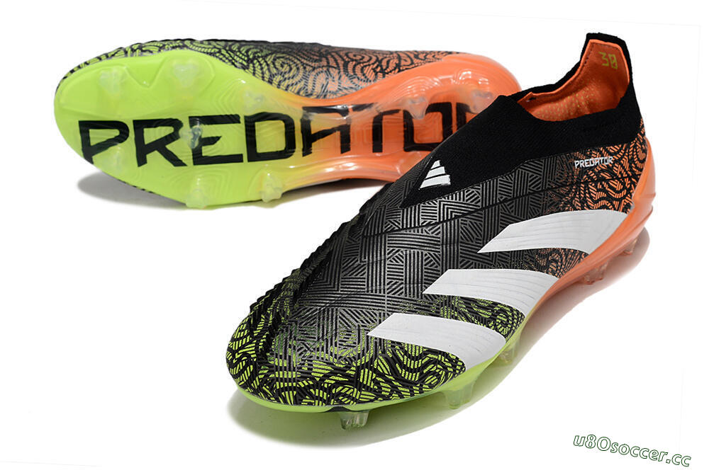 Men's Adidas Predator Accuracy+ FG Firm Ground Low-Tops Football Boots - Black/White/Orange 3