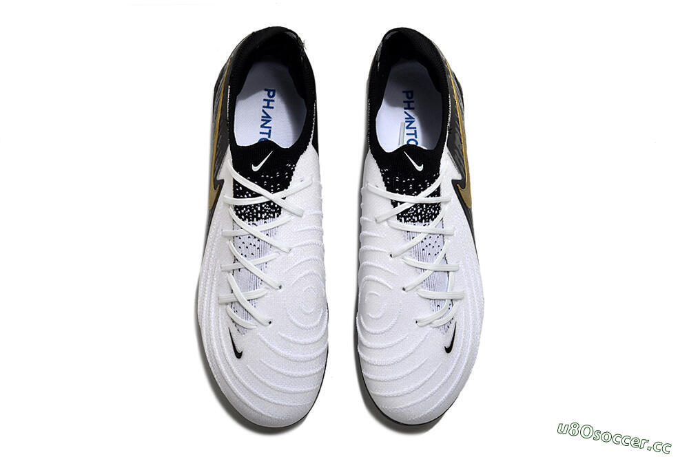 Men's Nike Phantom Luna Elite AG Artificial Grass Low-Tops Football Boots - White/Black/Gold 4