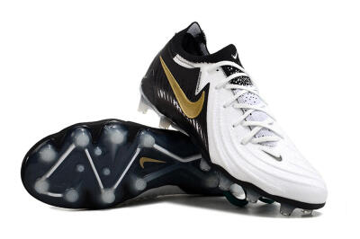 Men's Nike Phantom Luna Elite AG Artificial Grass Low-Tops Football Boots - White/Black/Gold
