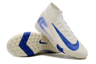 Unisex Nike Air Zoom Mercurial Superfly 10 Elite TF Artificial Turf High-Tops Football Shoes - Beige/Blue