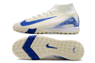 Unisex Nike Air Zoom Mercurial Superfly 10 Elite TF Artificial Turf High-Tops Football Shoes - Beige/Blue