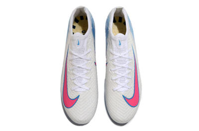 Unisex Nike Air Zoom Mercurial Vapor 16 Elite AG Artificial Grass Low-Tops Football Boots - White/Pink/Blue