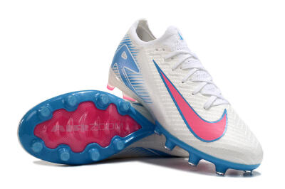 Unisex Nike Air Zoom Mercurial Vapor 16 Elite AG Artificial Grass Low-Tops Football Boots - White/Pink/Blue