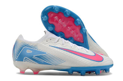 Unisex Nike Air Zoom Mercurial Vapor 16 Elite AG Artificial Grass Low-Tops Football Boots - White/Pink/Blue