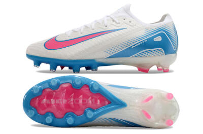 Unisex Nike Air Zoom Mercurial Vapor 16 Elite AG Artificial Grass Low-Tops Football Boots - White/Pink/Blue