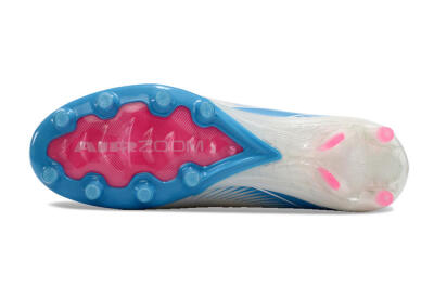 Unisex Nike Air Zoom Mercurial Vapor 16 Elite AG Artificial Grass Low-Tops Football Boots - White/Pink/Blue
