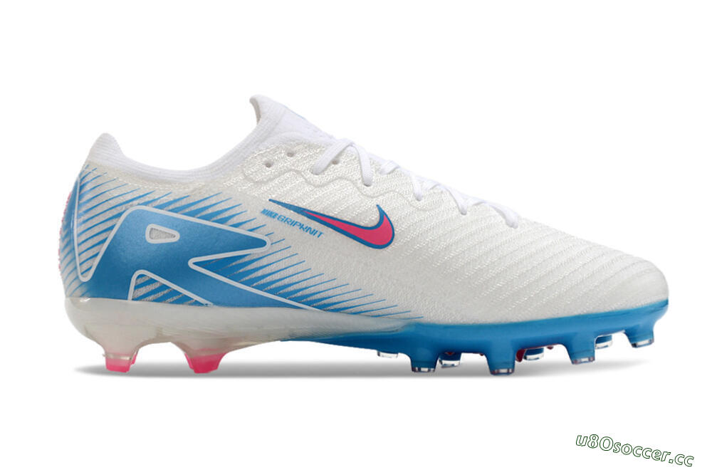 Unisex Nike Air Zoom Mercurial Vapor 16 Elite AG Artificial Grass Low-Tops Football Boots - White/Pink/Blue 7