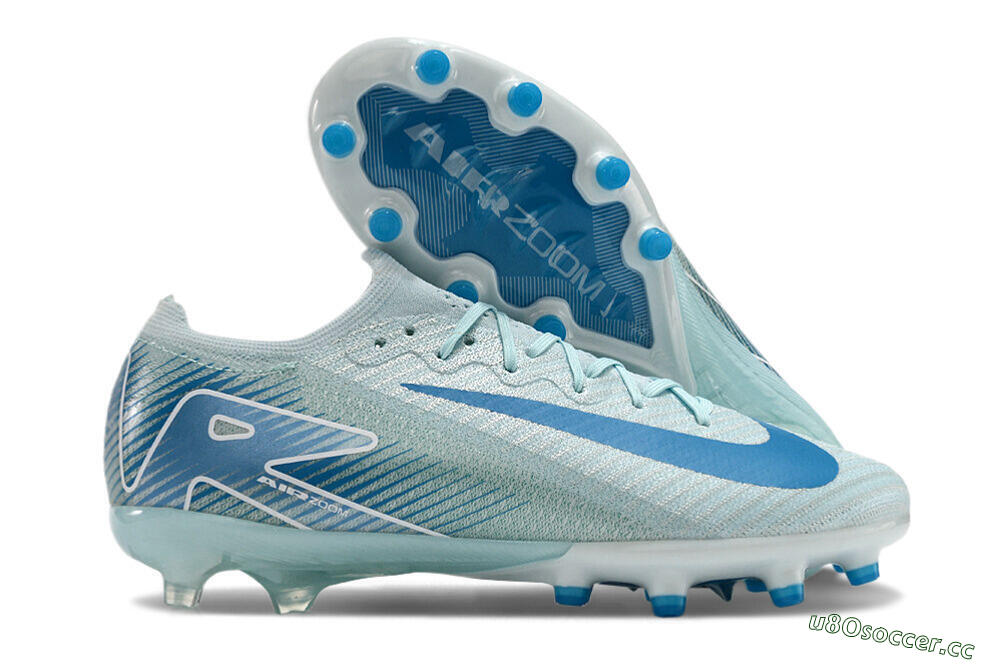 Unisex Nike Air Zoom Mercurial Vapor 16 Elite AG Artificial Grass Low-Tops Football Boots - Jade/Beige/Blue 2
