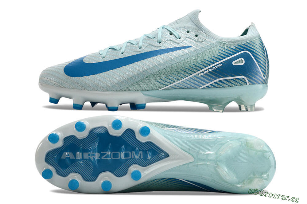 Unisex Nike Air Zoom Mercurial Vapor 16 Elite AG Artificial Grass Low-Tops Football Boots - Jade/Beige/Blue 1