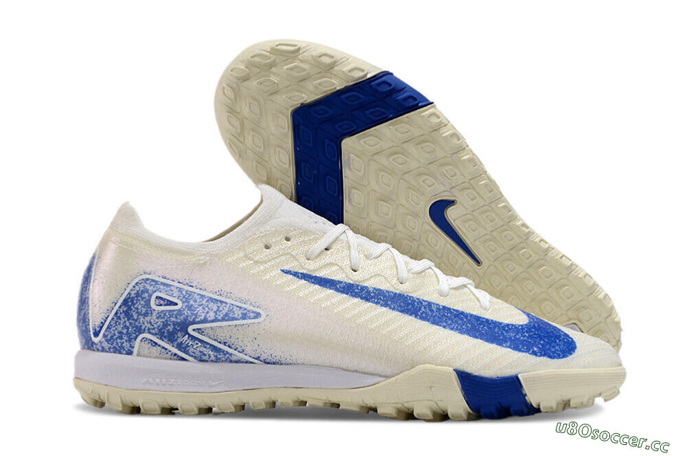 Unisex Nike Air Zoom Mercurial Vapor 16 Elite TF Artificial Turf Low-Tops Football Shoes - Beige/Blue 2