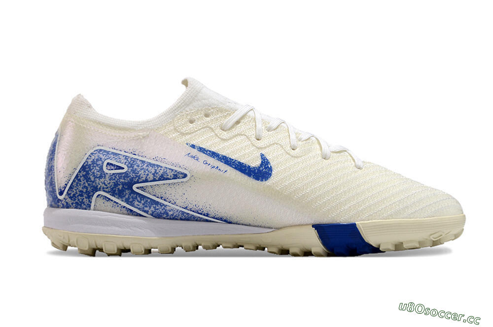 Unisex Nike Air Zoom Mercurial Vapor 16 Elite TF Artificial Turf Low-Tops Football Shoes - Beige/Blue 7