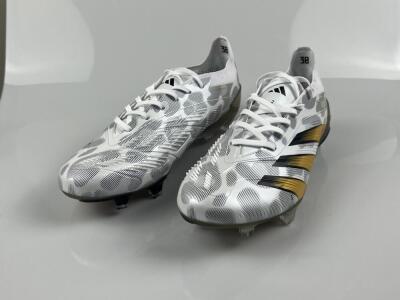 Men's Adidas Predator Elite FG Firm Ground Low-Tops Football Boots - White/Grey/Gold