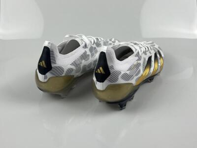 Men's Adidas Predator Elite FG Firm Ground Low-Tops Football Boots - White/Grey/Gold