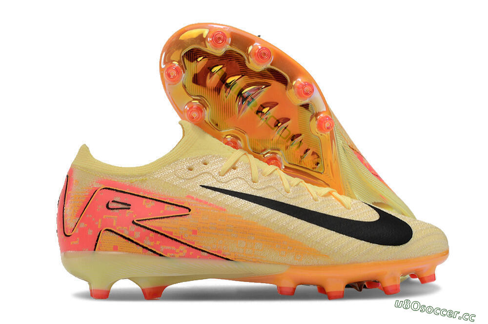 Unisex Nike Air Zoom Mercurial Vapor 16 Elite AG Artificial Grass Low-Tops Football Boots - Yellow/Black/Orange 2