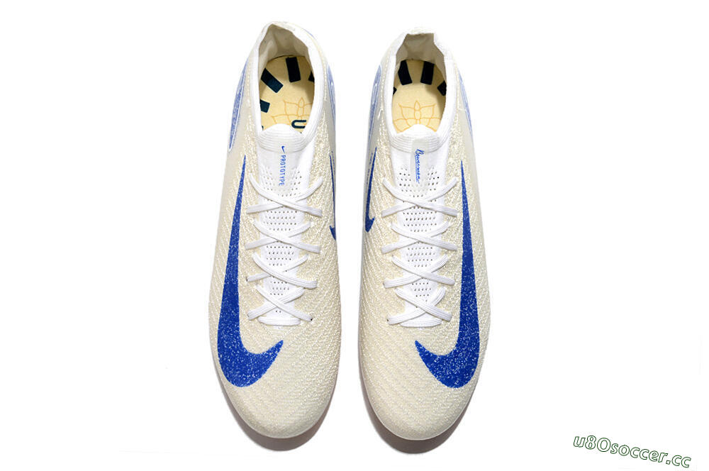 Unisex Nike Air Zoom Mercurial Vapor 16 Elite AG Artificial Grass Low-Tops Football Boots - Beige/Blue 5