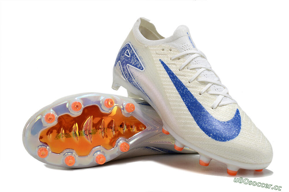 Unisex Nike Air Zoom Mercurial Vapor 16 Elite AG Artificial Grass Low-Tops Football Boots - Beige/Blue 3