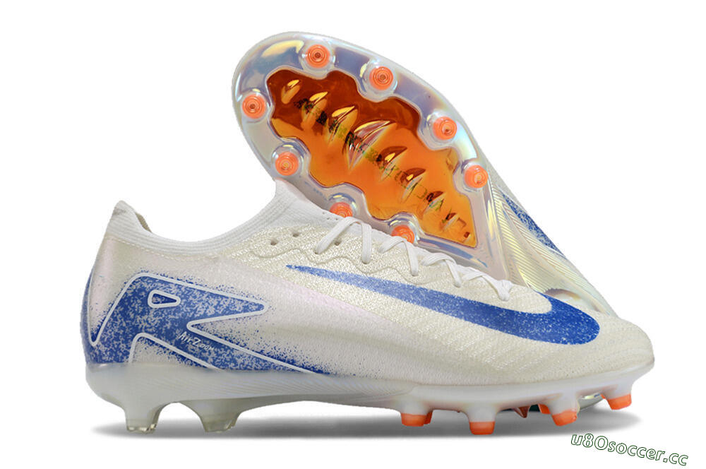 Unisex Nike Air Zoom Mercurial Vapor 16 Elite AG Artificial Grass Low-Tops Football Boots - Beige/Blue 2