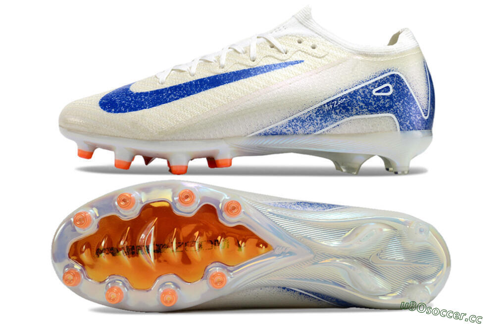 Unisex Nike Air Zoom Mercurial Vapor 16 Elite AG Artificial Grass Low-Tops Football Boots - Beige/Blue 1