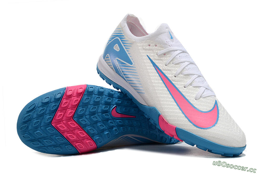 Unisex Nike Air Zoom Mercurial Vapor 16 Elite TF Artificial Turf Low-Tops Football Shoes - White/Pink/Blue 3