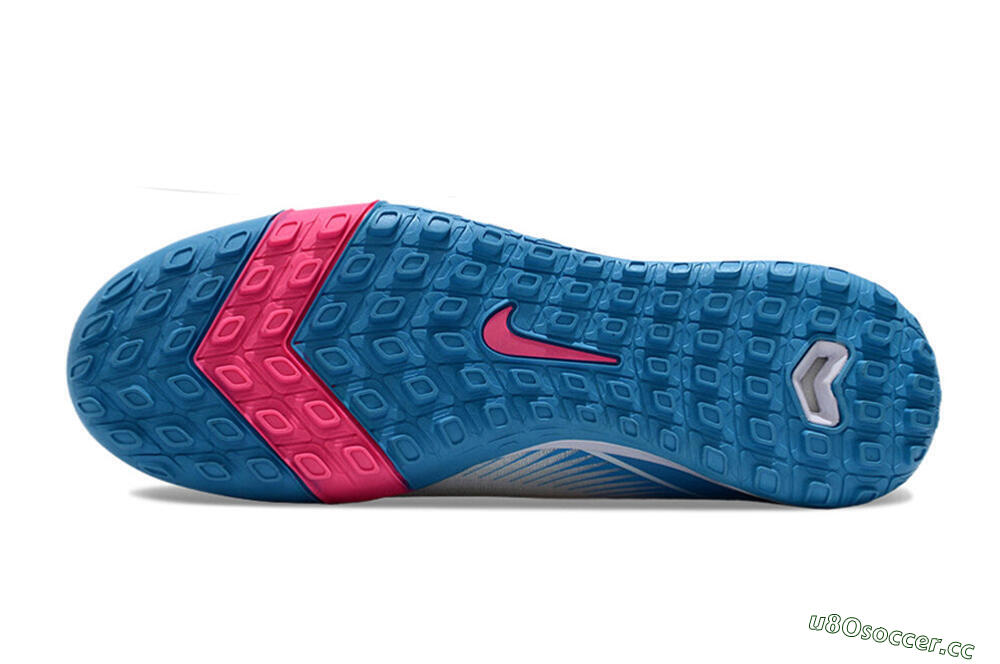Unisex Nike Air Zoom Mercurial Vapor 16 Elite TF Artificial Turf Low-Tops Football Shoes - White/Pink/Blue 6
