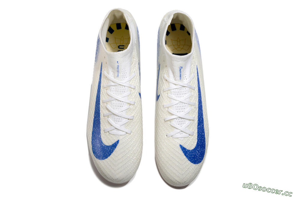 Unisex Nike Air Zoom Mercurial Superfly 10 Elite AG Artificial Grass High-Tops Football Boots - Beige/Blue 4