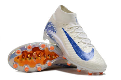 Unisex Nike Air Zoom Mercurial Superfly 10 Elite AG Artificial Grass High-Tops Football Boots - Beige/Blue