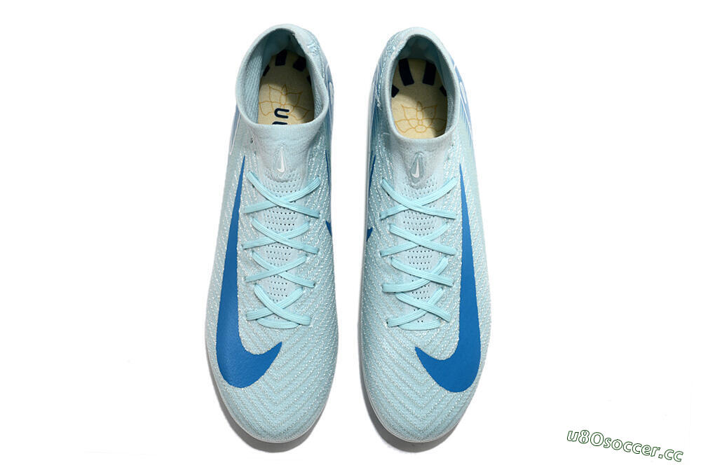 Unisex Nike Air Zoom Mercurial Superfly 10 Elite AG Artificial Grass High-Tops Football Boots - Jade/Beige/Blue 4