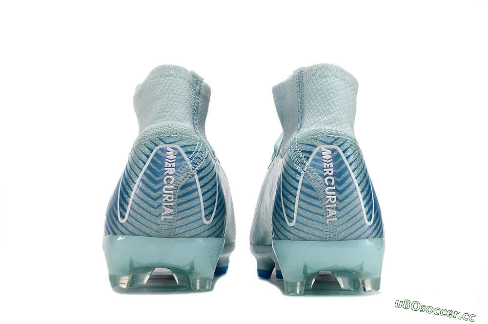 Unisex Nike Air Zoom Mercurial Superfly 10 Elite AG Artificial Grass High-Tops Football Boots - Jade/Beige/Blue 7