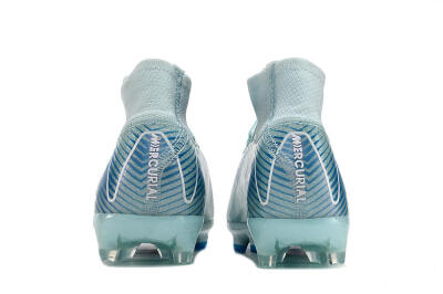 Unisex Nike Air Zoom Mercurial Superfly 10 Elite AG Artificial Grass High-Tops Football Boots - Jade/Beige/Blue