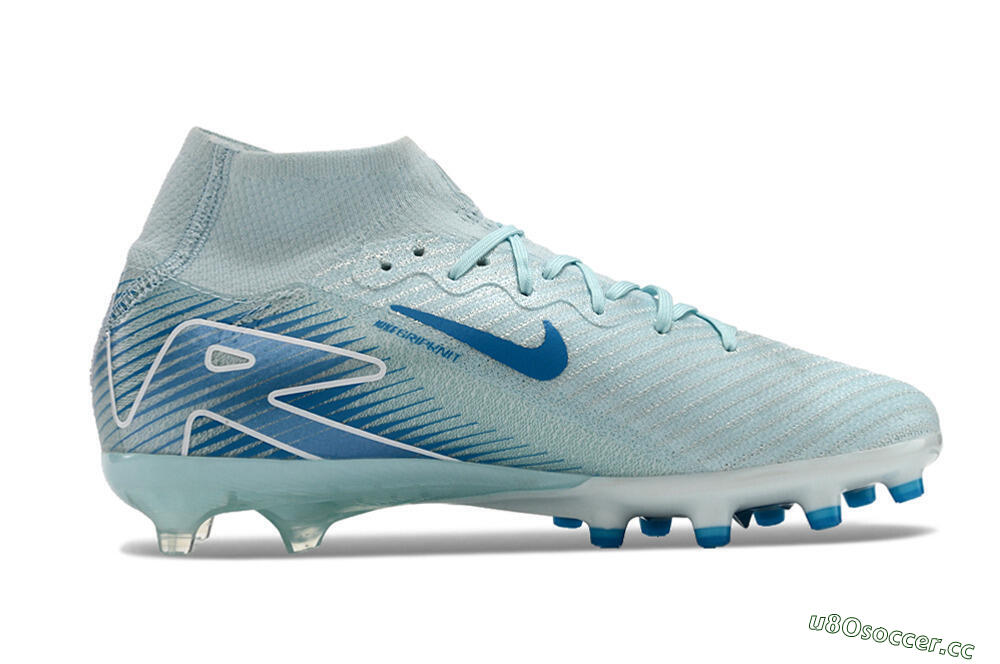 Unisex Nike Air Zoom Mercurial Superfly 10 Elite AG Artificial Grass High-Tops Football Boots - Jade/Beige/Blue 5