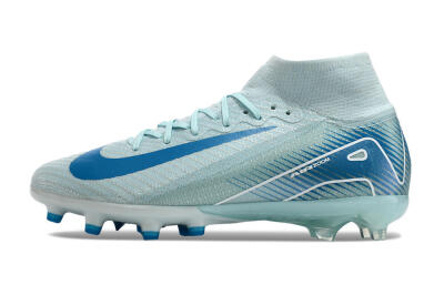 Unisex Nike Air Zoom Mercurial Superfly 10 Elite AG Artificial Grass High-Tops Football Boots - Jade/Beige/Blue
