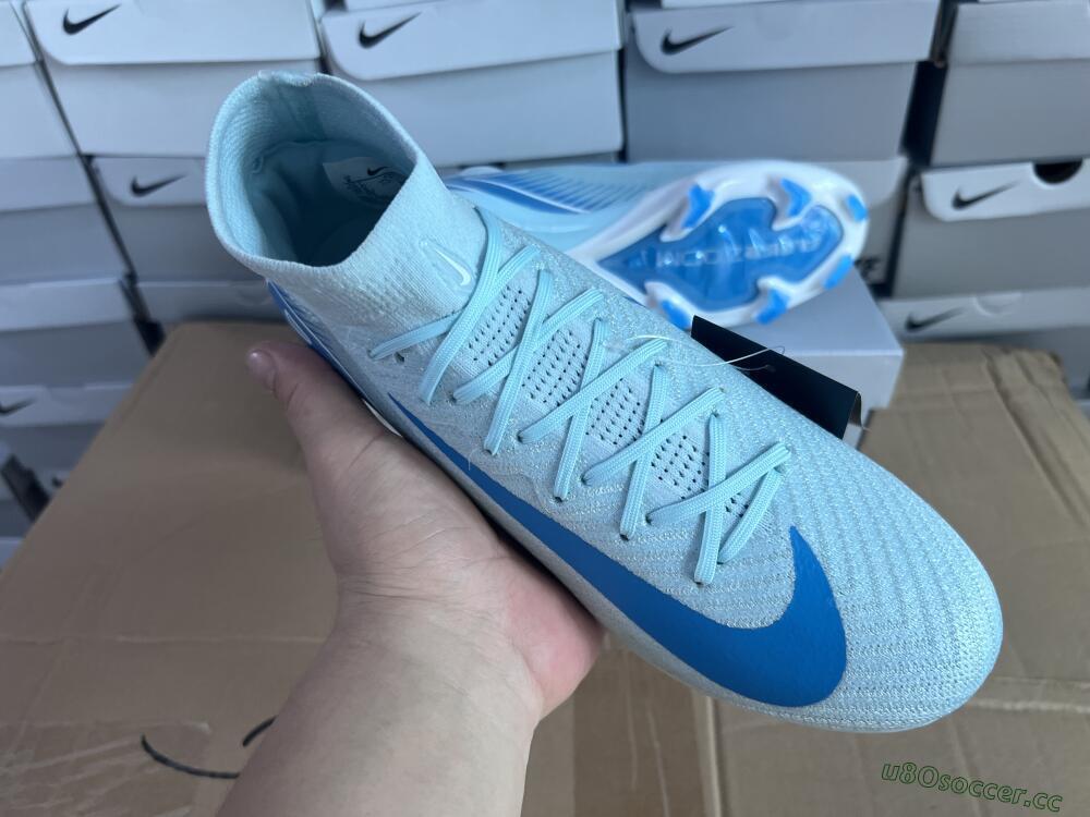 Men's Nike Air Zoom Mercurial Superfly 10 Elite FG Firm Ground High-Tops Football Boots - Jade/White/Blue