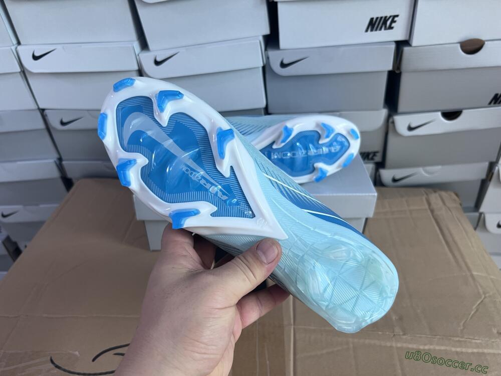 Men's Nike Air Zoom Mercurial Superfly 10 Elite FG Firm Ground High-Tops Football Boots - Jade/White/Blue