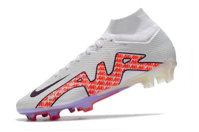 Men's Nike Air Zoom Mercurial Superfly 9 Elite FG Firm Ground High-Tops Football Boots - White/Red