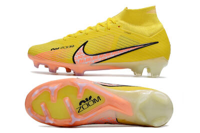 Men's Nike Air Zoom Mercurial Superfly 9 Elite FG Firm Ground High-Tops Football Boots - Yellow/Pink