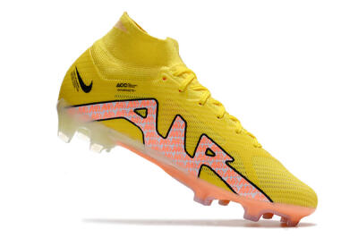 Men's Nike Air Zoom Mercurial Superfly 9 Elite FG Firm Ground High-Tops Football Boots - Yellow/Pink