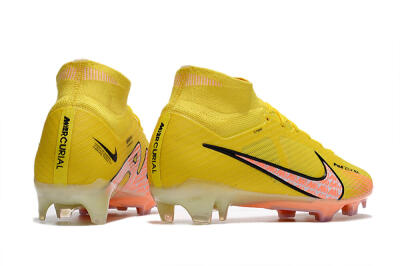 Men's Nike Air Zoom Mercurial Superfly 9 Elite FG Firm Ground High-Tops Football Boots - Yellow/Pink