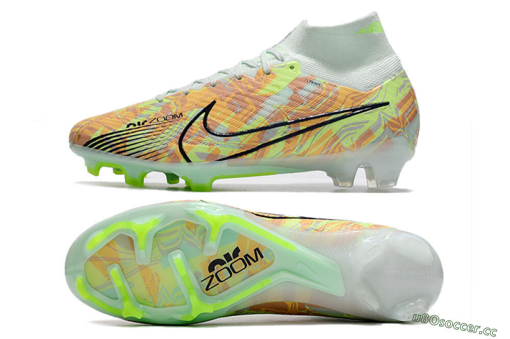 Men's Nike Air Zoom Mercurial Superfly 9 Elite FG Firm Ground High-Tops Football Boots - Blue/Green 1