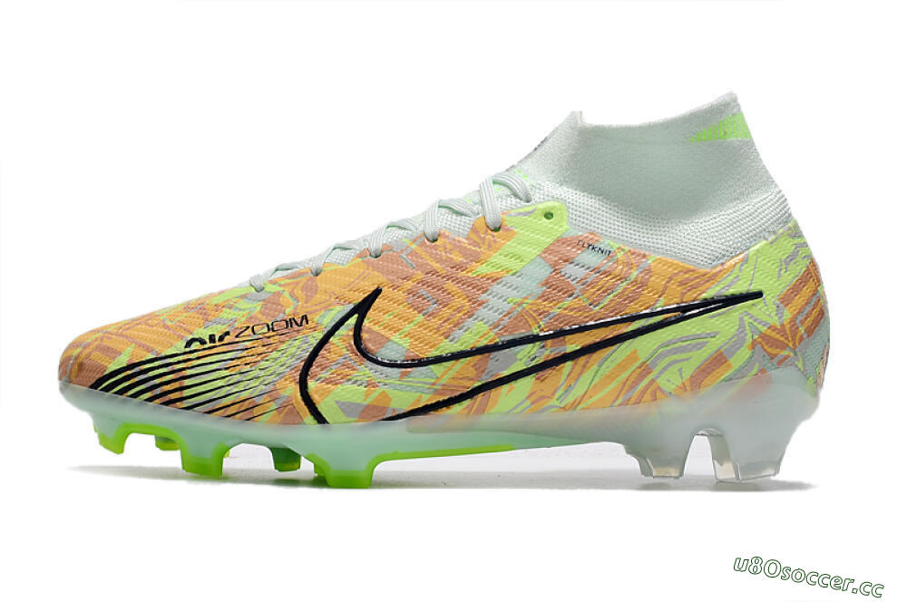 Men's Nike Air Zoom Mercurial Superfly 9 Elite FG Firm Ground High-Tops Football Boots - Blue/Green 0