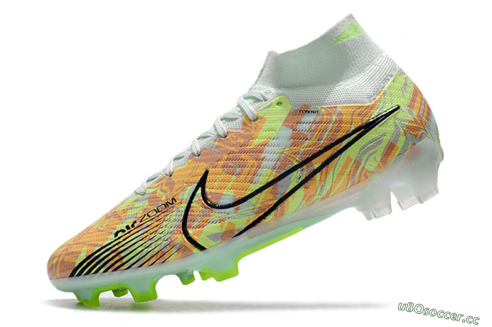 Men's Nike Air Zoom Mercurial Superfly 9 Elite FG Firm Ground High-Tops Football Boots - Blue/Green 5