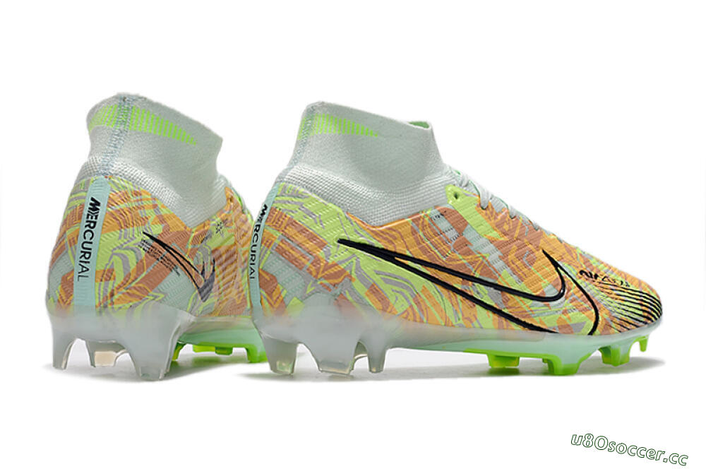 Men's Nike Air Zoom Mercurial Superfly 9 Elite FG Firm Ground High-Tops Football Boots - Blue/Green 6