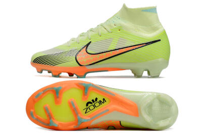 Men's Nike Air Zoom Mercurial Superfly 9 Elite FG Firm Ground High-Tops Football Boots - Green/Orange