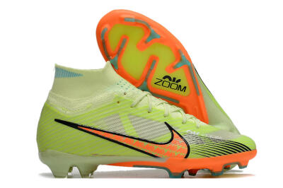 Men's Nike Air Zoom Mercurial Superfly 9 Elite FG Firm Ground High-Tops Football Boots - Green/Orange