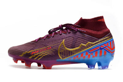 Men's Nike Air Zoom Mercurial Superfly 9 Elite FG Firm Ground High-Tops Football Boots - Purple/Blue/Gold