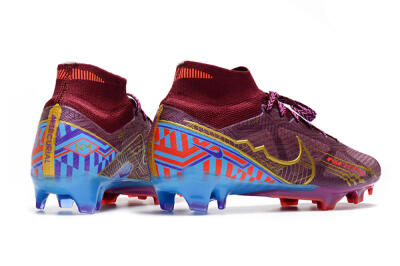 Men's Nike Air Zoom Mercurial Superfly 9 Elite FG Firm Ground High-Tops Football Boots - Purple/Blue/Gold